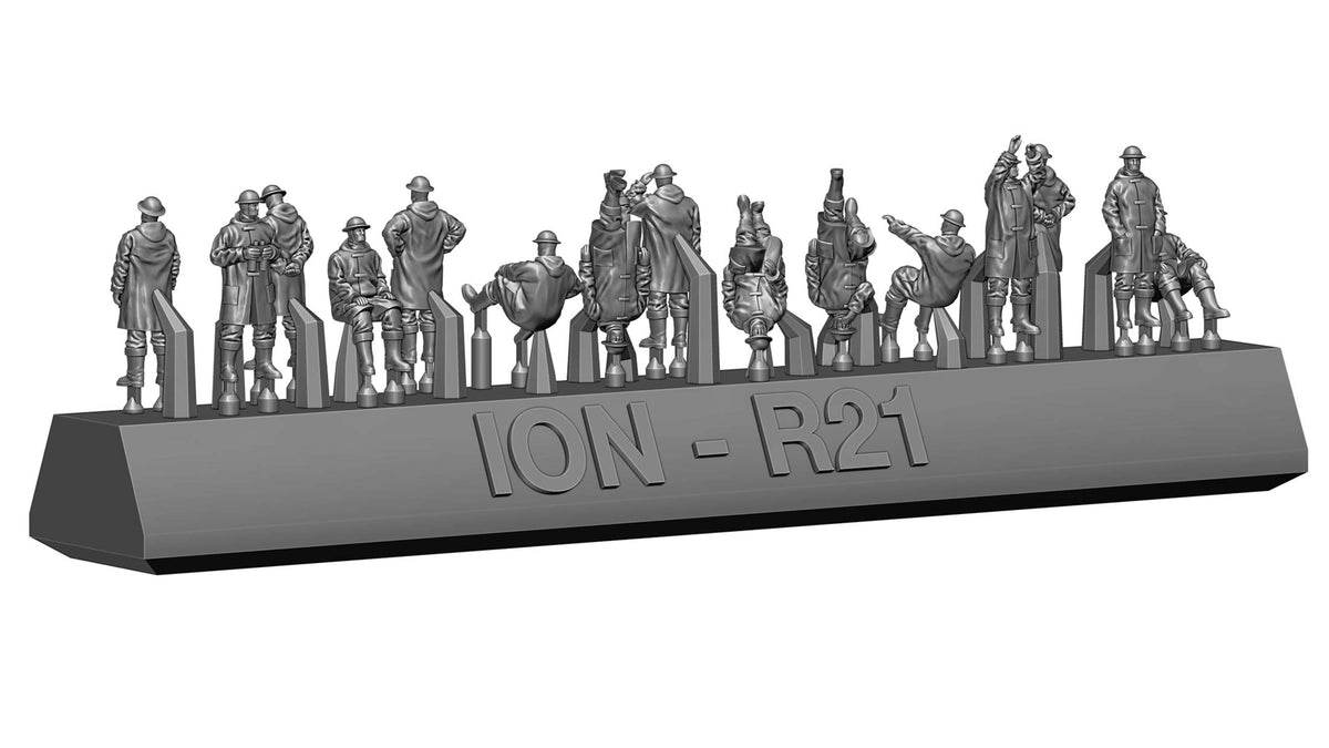 Photo of 1/350 scale WWII Royal Navy rough weather personnel figures from ION R350-002