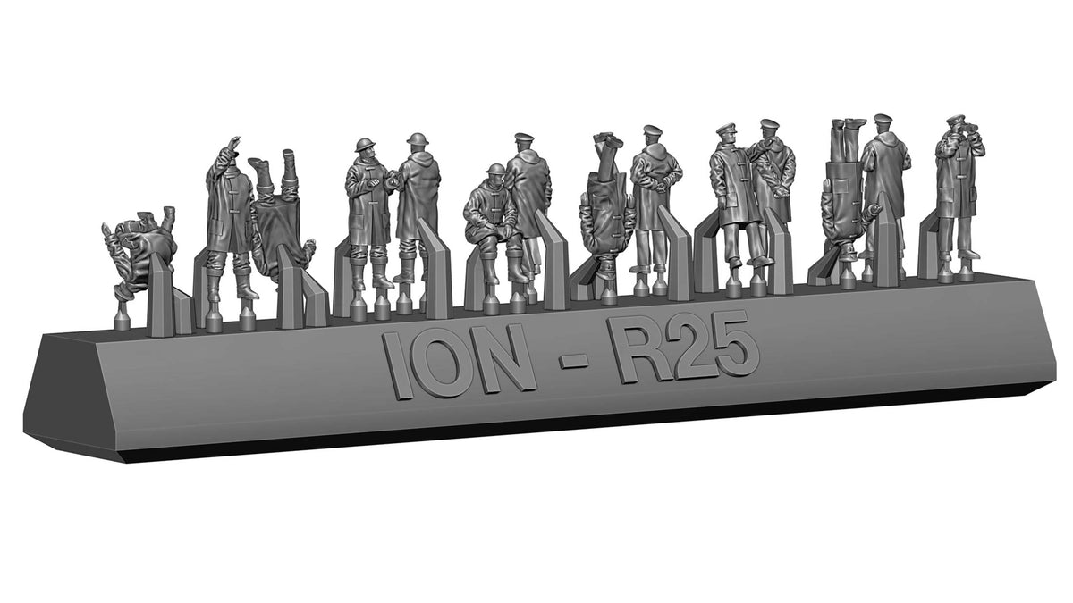 Photo of 1/350 scale WWII Royal Navy rough weather personnel figures from ION R350-002