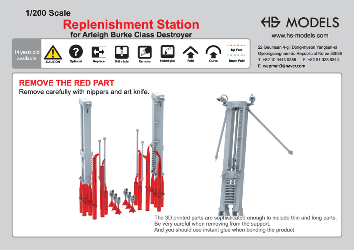 Photo of Replenishment Station for Arleigh Burke Class Destroyer 1:200 HS Model HSM-U200074S resin detail set