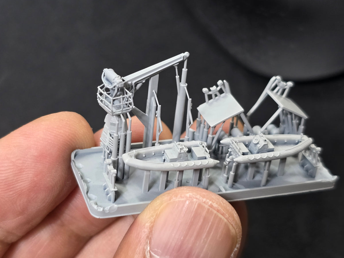 Photo of RHIB and Crane Type III photo-etched detail set for Arleigh Burke Class Destroyer 1:350 HSM-U350103S