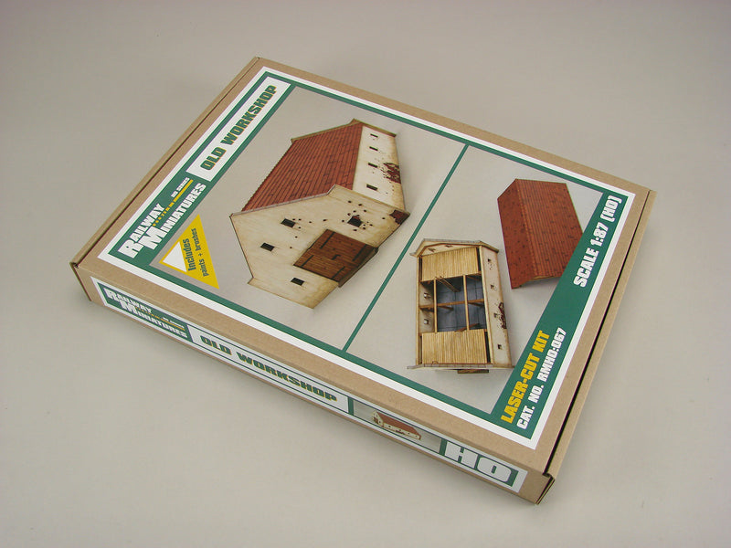Photo of Old Workshop 1:87 Scale Vessel Railway Miniatures Laser-Cut Card Model Kit assembled building
