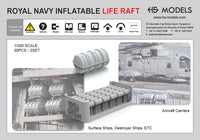 Photo of Royal Navy inflatable life raft 3D printed resin model set in 1/350 scale from HS Model HSM-E350022S