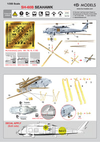 Photo of SH-60B Sea Hawk 1/350 scale resin helicopter model kit HSM-U350010S with photo etch and decals