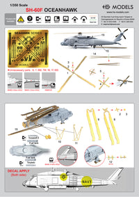 Photo of SH-60F Ocean Hawk 1/350 scale 3D printed resin model kit by HS Model with decals and photo etch