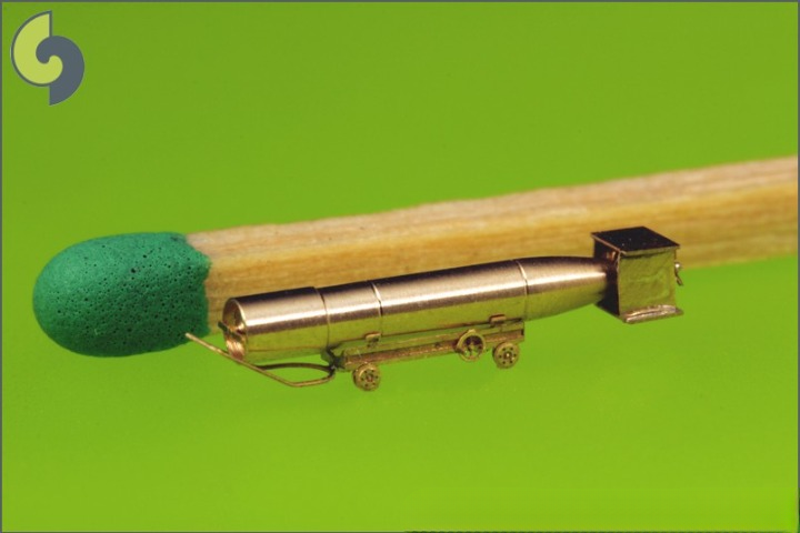 Photo of 1:350 US Navy Mark 13 Airborne Torpedoes with trolleys, turned brass construction, wooden breakaway nose and tail protection, and photo-etched parts.