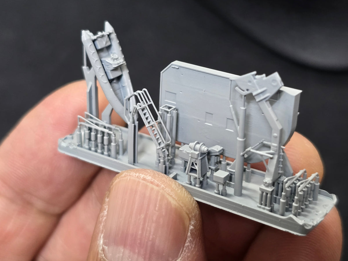 Photo of Starboard RHIB & Crane A photo-etched set for Ticonderoga-class cruiser 1:350 HS Model HSM-U350104S