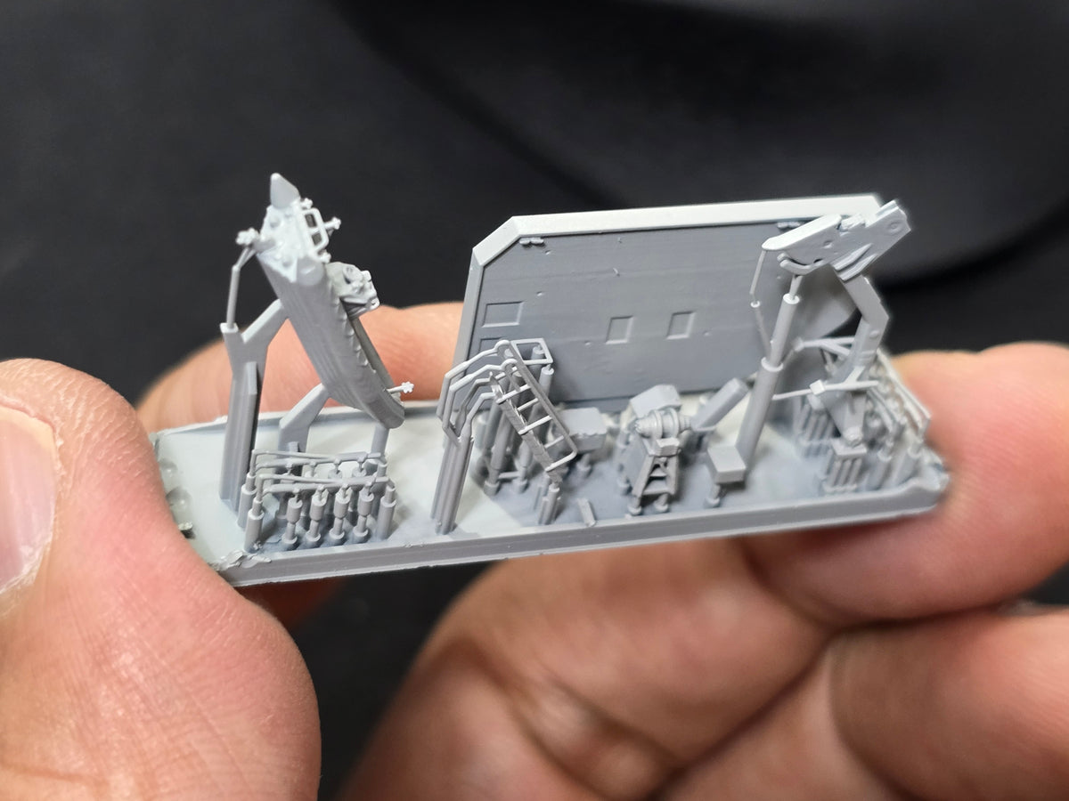 Photo of Starboard RHIB & Crane A photo-etched set for Ticonderoga-class cruiser 1:350 HS Model HSM-U350104S