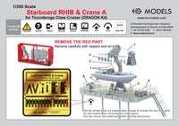 Photo of Starboard RHIB & Crane A photo-etched set for Ticonderoga-class cruiser 1:350 HS Model HSM-U350104S