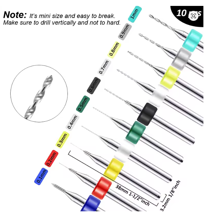 Photo of precision mini hand drill set with micro drill bits 0.1mm to 3mm for modelling and crafts