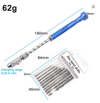 Photo of semi-automatic aluminium hand drill with HSS twist drill bits 0.8mm to 3mm for modelling and crafts