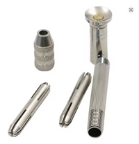 Photo of precision hand drill with 10 mini twist drill bits 0.8mm to 3mm for model making and crafts