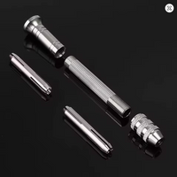 Photo of precision hand drill with 10 mini twist drill bits 0.8mm to 3mm for model making and crafts