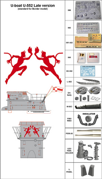 Photo of Big Edition Upgrade Set for VIIC U-Boat 1:35 Border BS-001 including U-552, U-96, U-82 and U-201 RC Subs detail parts