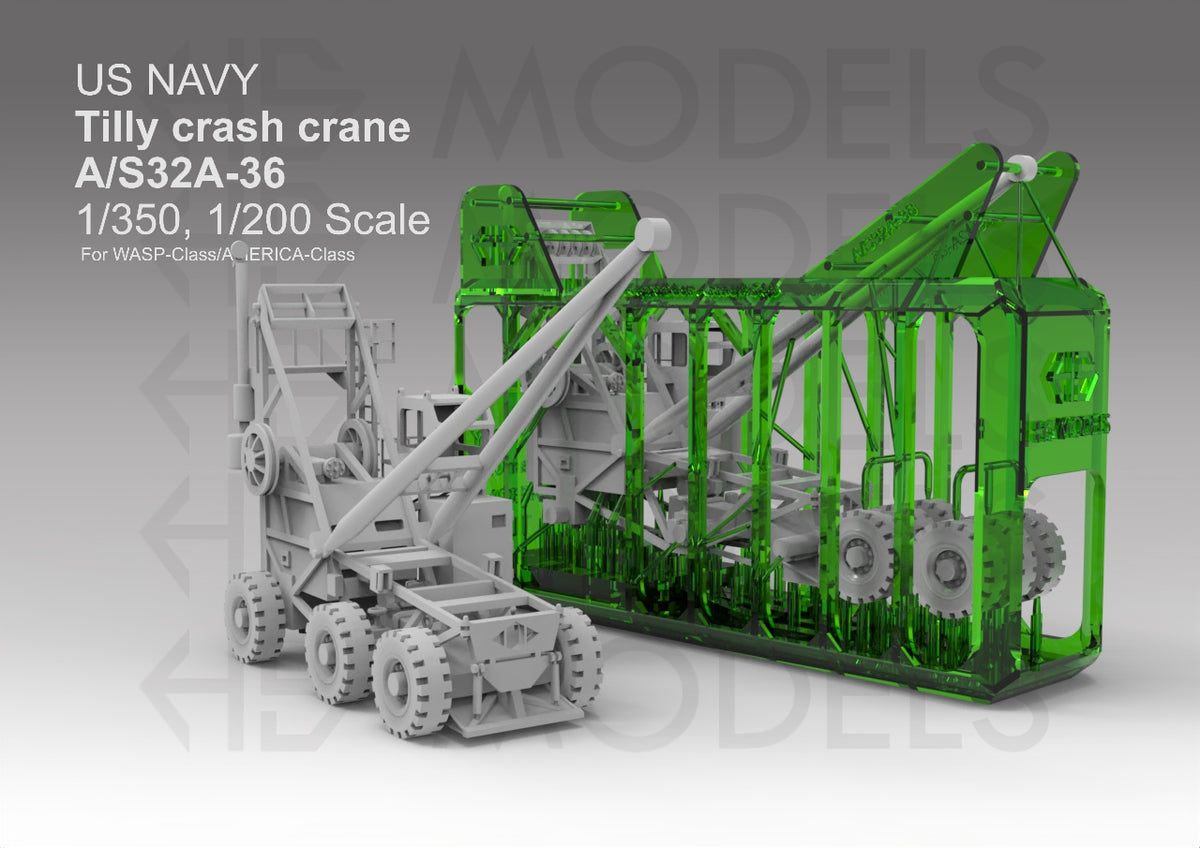 Photo of US Navy Crash Crane A/S32A-36 TILLY 1:350 scale model kit by HS Model with photo etch details