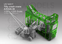 Photo of US Navy Crash Crane A/S32A-36 TILLY 1:350 scale model kit by HS Model with photo etch details