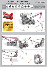 Photo of US Navy Crash Crane A/S32A-36 TILLY 1:350 scale model kit by HS Model with photo etch details