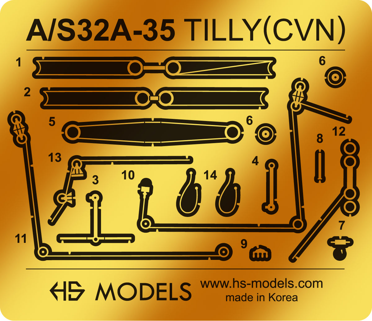 Photo of US Navy Crash Crane A/S32A-35 TILLY 1:350 photo etch sheet by HS Model