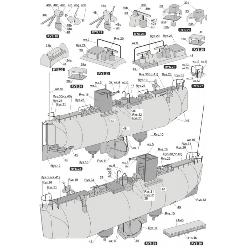 TRIESTE Bathyscaphe Card Model Kit 1:50 Scale - WAK Publishing – Modelland