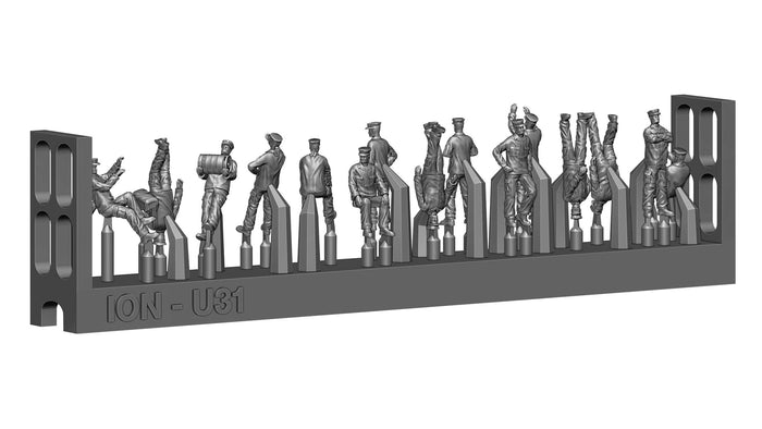 Photo of Modern US Navy Crew Set in 1:200 Scale by ION Models (U200-003) – 72 detailed resin figures for naval ship models and dioramas