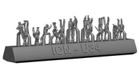 Photo of 1:350 scale Modern US Navy Crew Set (ION U350-003) showing 72 detailed resin figures in various naval poses