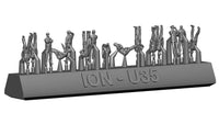 Photo of 1:350 scale Modern US Navy Crew Set (ION U350-003) showing 72 detailed resin figures in various naval poses