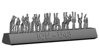 Photo of 1:350 scale Modern US Navy Carrier Crew Set by ION Models (U350-004) showing detailed resin figures in various flight deck roles.