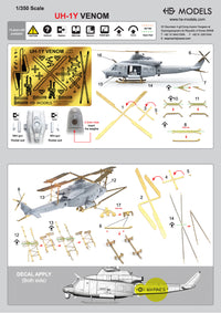 Photo of UH-1Y Venom 1/350 scale resin helicopter kit by HS Model with photo-etch and decals