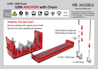 Photo of WWII US Navy 1/350 scale anchor set with chain by HS Model HSM-U350030S