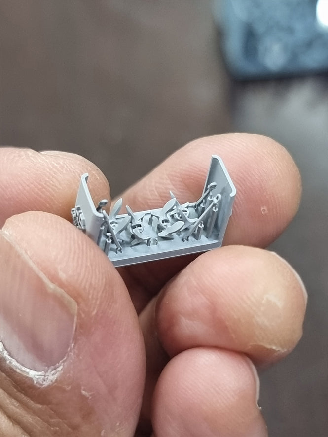 Photo of 1:700 scale Modern US Navy Anchor Set for CVN and LHD ships by HS Model, 3D printed resin with chain