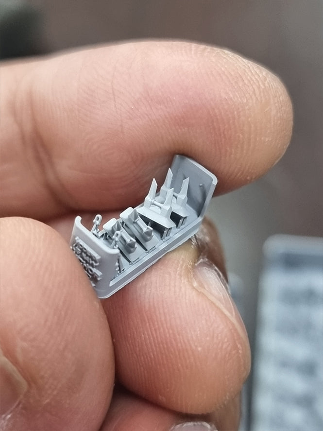 Photo of Modern US Navy Anchor for LPD 1:700 scale resin model set with four anchors and printed chain by HS Model