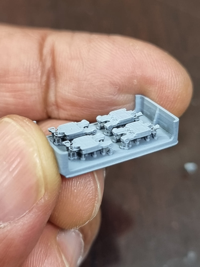 Photo of 1:700 scale US Navy A/S32A-32 tractors 3D printed resin model set by HS Model