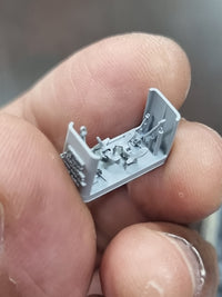 Photo of WWII US Navy 1:700 scale resin anchors with printed chain for aircraft carrier and battleship models