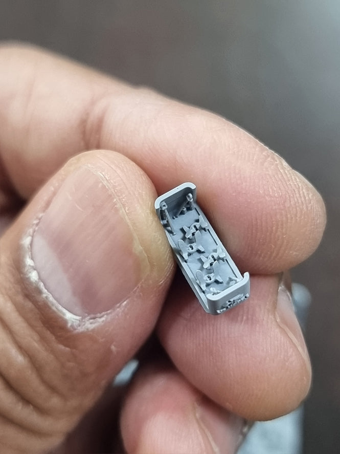 Photo of WWII US Navy 1:700 scale anchors and printed chain by HS Model for cruiser models