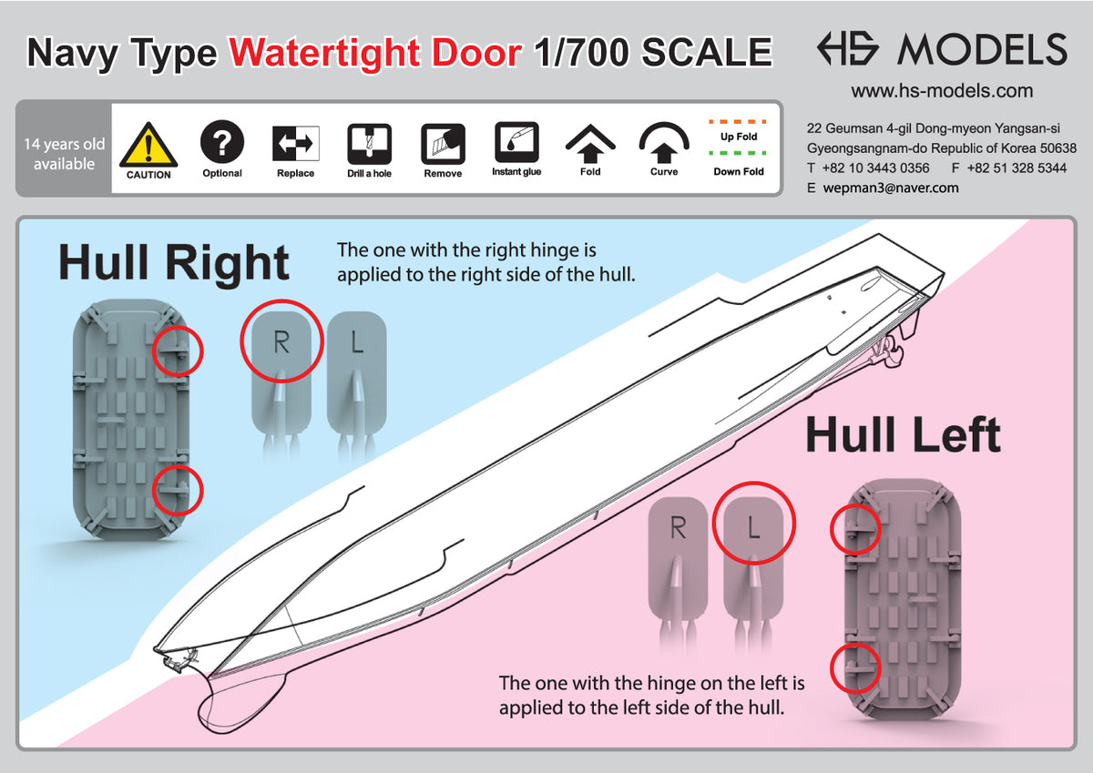Photo of US Navy Watertight Door Type 3 1:700 scale resin model parts by HS Model HSM-U700025S