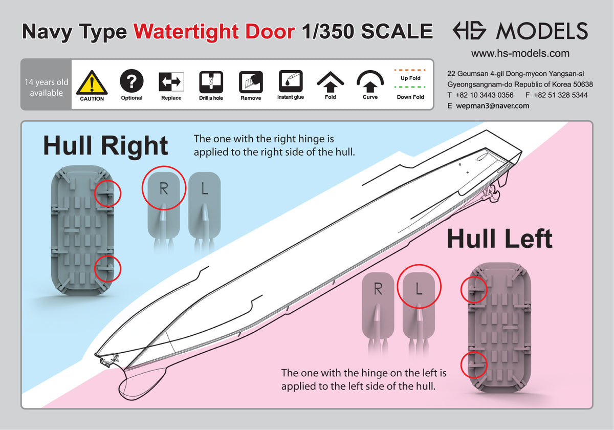 Photo of HS Model Royal Navy Watertight Door Type 2 1/350 scale 3D printed resin parts
