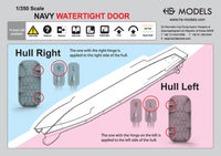 Photo of US Navy Watertight Door Type 3 1:350 HS Model detail set with 64 precision parts