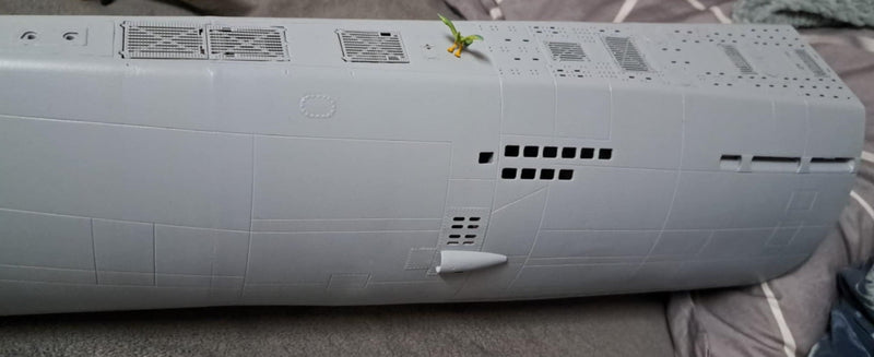 Photo of German U-Boat Type XXI U-2540 1/35 scale model submarine kit with RC conversion option and photo-etched details