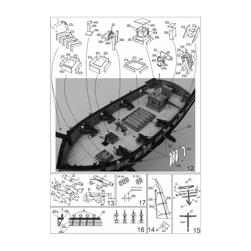 Armed Virginia Sloop Model Kit 1:100 - American Privateer 1776 – Modelland