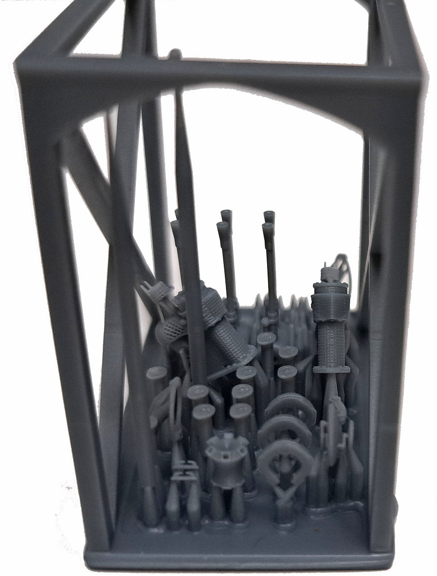 Photo of German U-Boat Type XXI 1:144 Revell detail set with photo-etched brass and 3D printed resin upgrade parts.