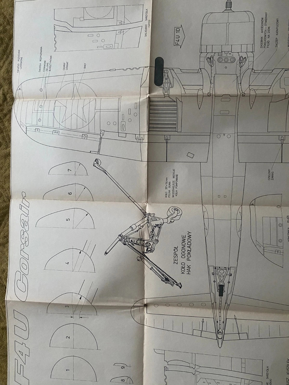 F4U Corsair aircraft blueprint sheet LOK 62