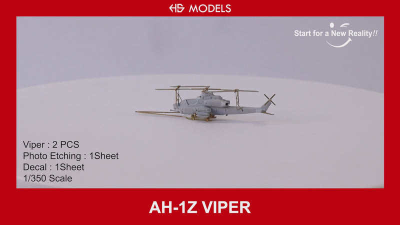 Photo of AH-1Z Viper 1/350 scale resin helicopter set HSM-U350015S with photo-etch and decals