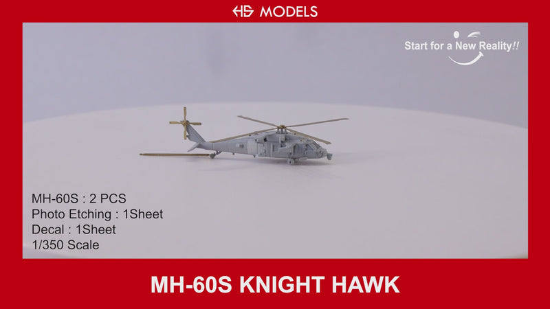 Photo of 1/350 scale MH-60S Knight Hawk helicopters by HS Model with photo etch and decals