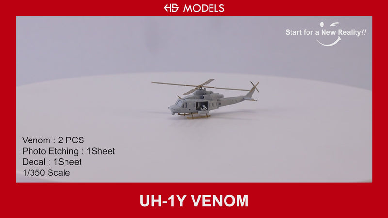 Photo of UH-1Y Venom 1/350 scale resin helicopter kit by HS Model with photo-etch and decals