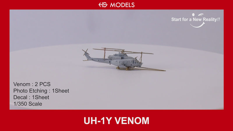 Photo of UH-1Y Venom 1/350 scale resin helicopter kit by HS Model with photo-etch and decals