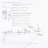Photo of Amati Freccia Motor Gun Boat model plans B1062, scale 1:50, showing detailed ship blueprints and layout drawings.