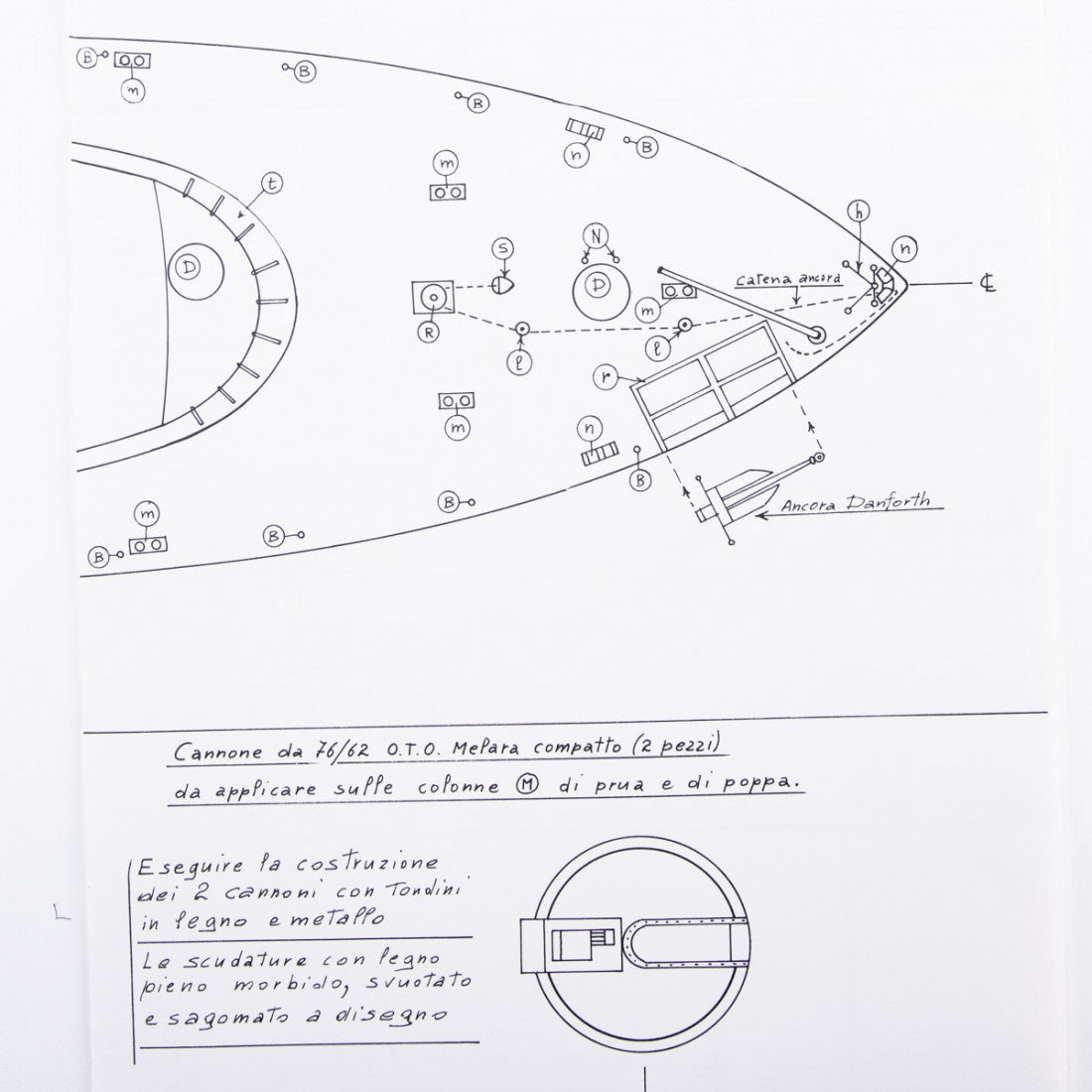 Photo of Amati Freccia Motor Gun Boat model plans B1062, scale 1:50, showing detailed ship blueprints and layout drawings.