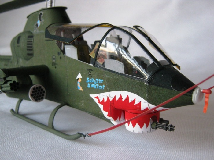 Photo of GPM AH-1G Huey Cobra 1:33 scale model kit, showcasing the intricate details and historical accuracy of the American military helicopter.