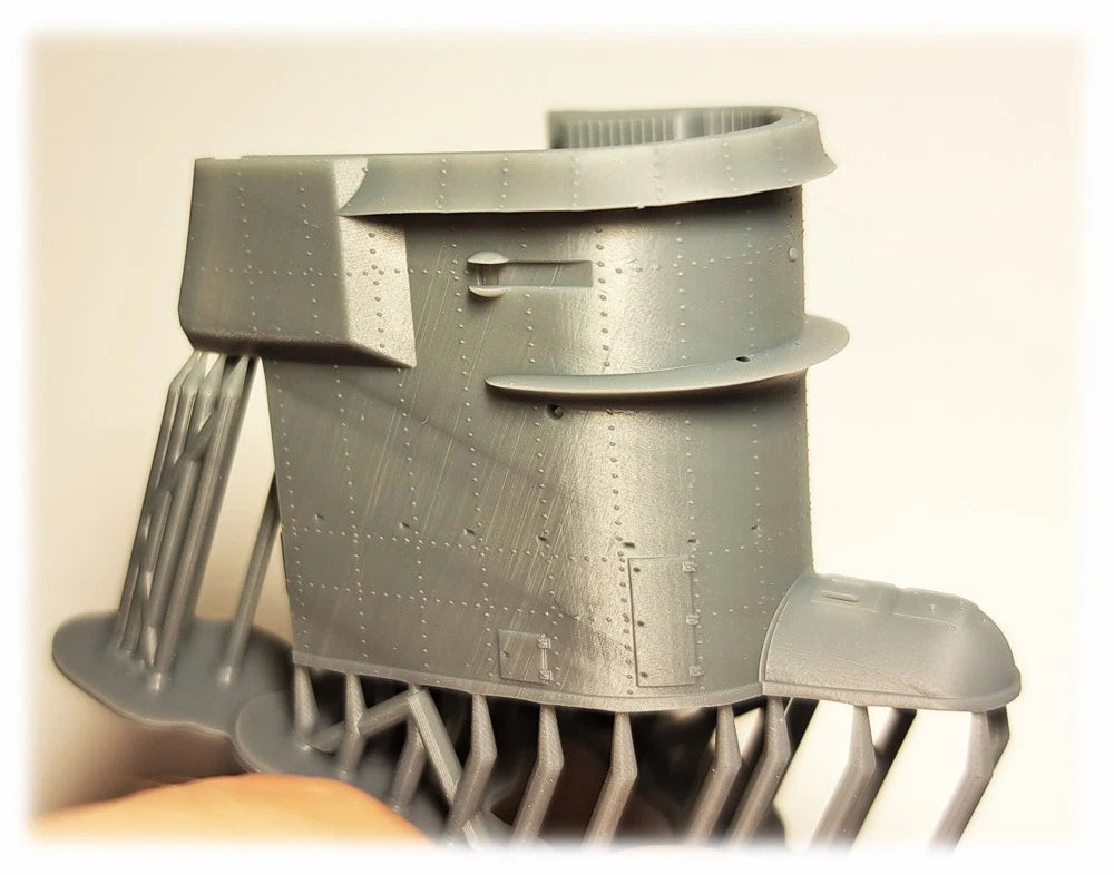 Photo of German U-Boat Type IXC/40 U-190 1:144 scale upgrade set with photo-etched brass and 3D resin parts for Revell model
