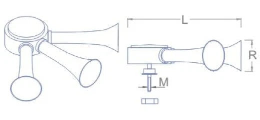 Photo of RB Model 028154 Triple Fog Horn brass aluminum ship model accessory 1/350 scale