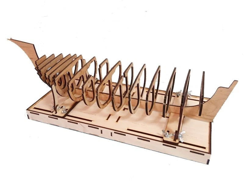 Photo of LMG BB-23 sailing ship display stand 400×200 mm laser-cut plywood model base